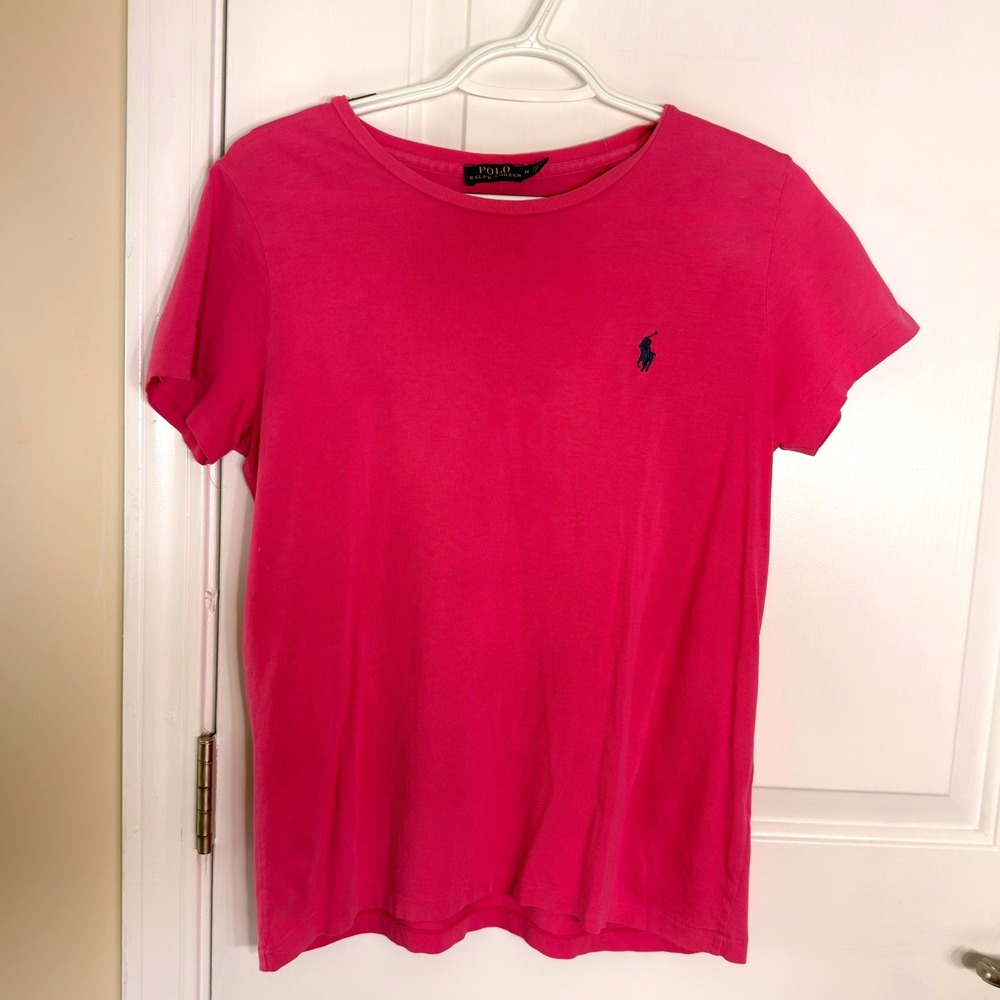 Polo Ralph Lauren Pink Short Sleeve Crewneck Pony Logo T-Shirt Size Medium